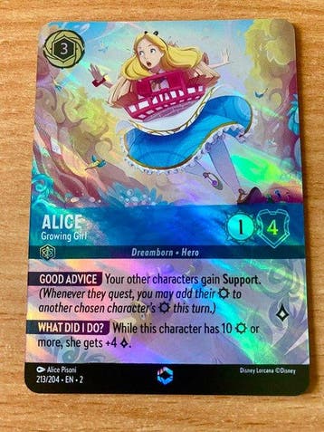 Ravensburger - 1 Card - Disney Lorcana - Alice 213/204 Foil,