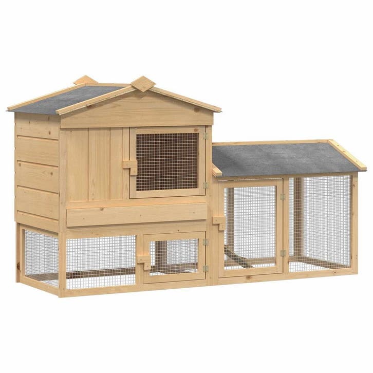 vidaXL Kippenhok 2 pcs Bruin Massief grenenhout, Animaux & Accessoires, Rongeurs & Lapins | Cages & Clapiers, Envoi