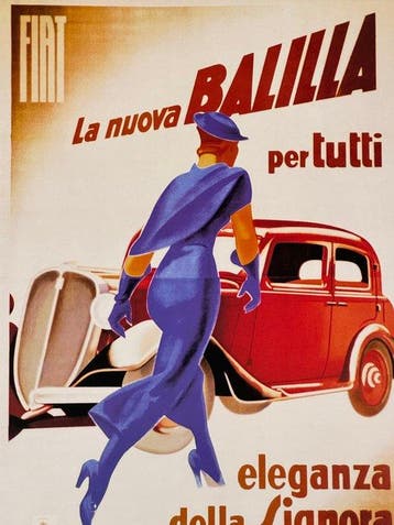 Marcello Dudovich - Fiat La nuova Balilla, eleganza della
