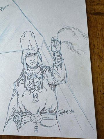 Gabor - 1 Dessin original dédicacé - Hommage à Moebius -