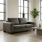 Leren bank Enjoy - 2,5 zits - Kenia Antracite (grijs) -, Nieuw, Ophalen of Verzenden, Modern, 200 tot 250 cm