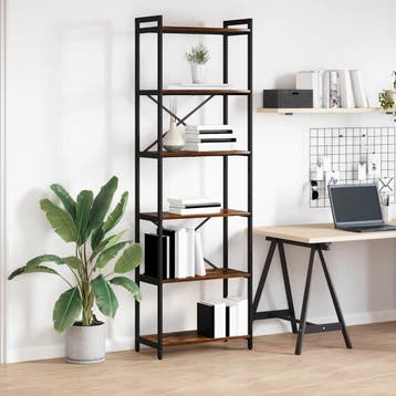 vidaXL Boekenplank Rook Eiken 60 x 30 x 189,5 cm Bewerkt, Verzenden, Nieuw