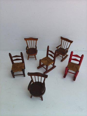 Stoel (6) - Hout - 6 mini-stoelen