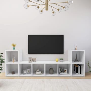 vidaXL Tv-meubelen 4 st 72x35x36,5 cm bewerkt hout wit, Verzenden