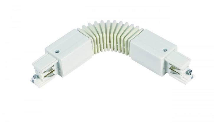 Luxar 3-Fase-Rail flexibele connector wit, Huis en Inrichting, Lampen | Plafondlampen, Nieuw, Metaal, Verzenden