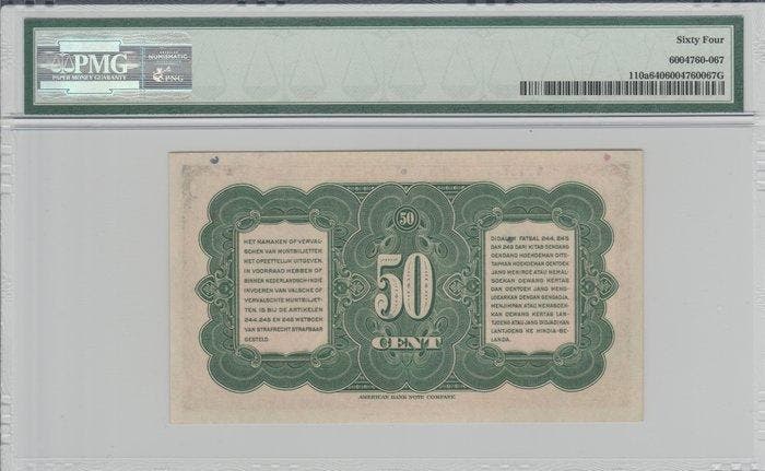 Nederlands-Indië. - 50 Cents - 1943 - Pick 110a (Zonder, Postzegels en Munten, Bankbiljetten | Europa | Niet-Eurobiljetten