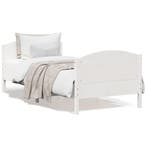 vidaXL Bedframe zonder matras massief grenenhout wit 75x190, Verzenden, Nieuw