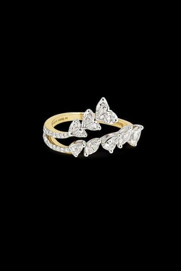 Ring - 18 karaat Geel goud, Witgoud, gerhodineerd - 0.94ct.