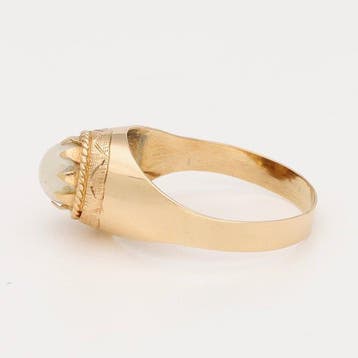 Ring - 18 karaat Geel goud Parel, Nieuw
