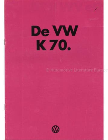 1973 VOLKSWAGEN K70 BROCHURE NEDERLANDS, Ophalen of Verzenden, Nieuw