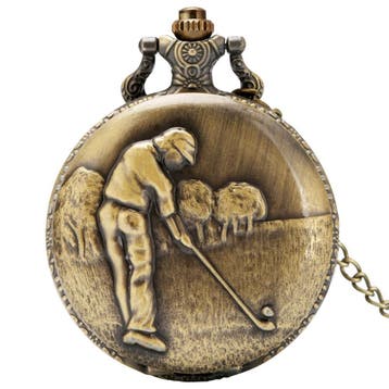 Fako - Zakhorloge - XXL - Golf - Ø 47mm - Bronskleurig, Verzenden