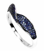 Zonder minimumprijs - Ring Witgoud verguld op 925 zilver -, Handtassen en Accessoires, Ringen, Nieuw