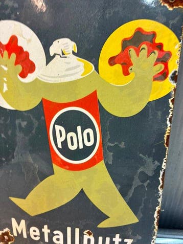 Polo Metallputz – Emaille Reclamebord - Emaille bord -