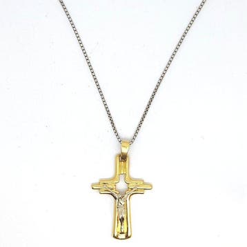 Collier avec pendentif - 18 carats Or jaune, Or blanc, Bijoux, Sacs & Beauté
