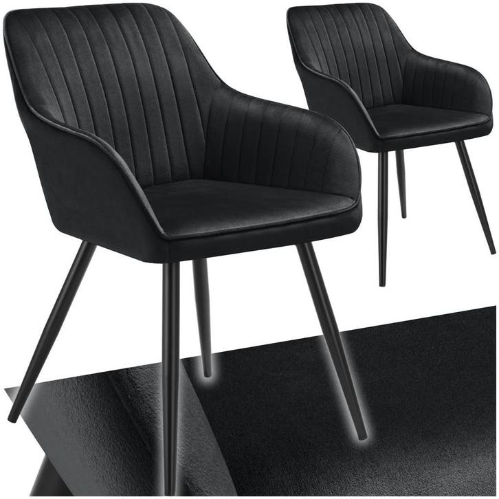 Stoel Marilyn, fluweeloptiek, gestikt, Maison & Meubles, Chaises, Envoi