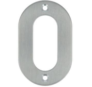 Huisnummer 0 opschroefbaar 100 mm rvs, Nieuw, Overige materialen, Klink of Kruk