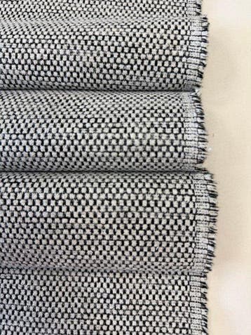 Hoogwaardig! Luxe geweven stof zwart en wit - Textiel - 530