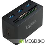 LogiLink CR0042 hub & concentrator USB 3.0 (3.1 Gen 1), Verzenden, Nieuw