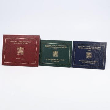 Vaticaan. Year Set (BU) / 2 Euro 2014/2021 (3 stuks) (Zonder