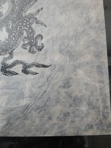 Houtsnede van de Oosterse draak op rijstpapier - Grote