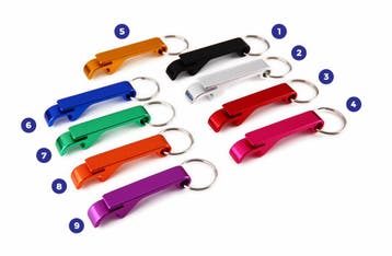 Set van 10 metalen flesopeners, kleur 1: zwart - WD17747338, Verzenden, Nieuw
