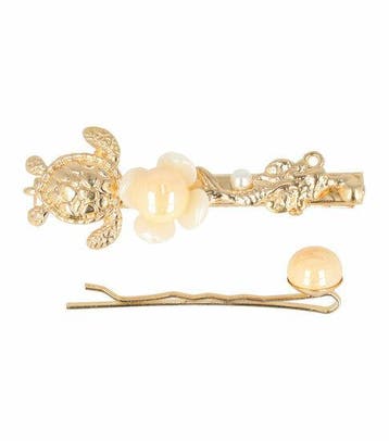 Haarspeld Duckklem & Schuifspeldje 6,5cm – Schildpad Vis