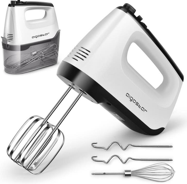 Handmixer - 5 Snelheden met Turbo - RVS Deeghaken & Gardes -, Electroménager, Mélangeurs de cuisine, Envoi
