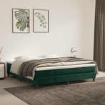 vidaXL Boxspring met matras fluweel donkergroen 160x200 cm, Verzenden