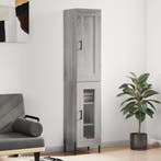 vidaXL Hoge kast 34,5x34x180 cm bewerkt hout grijs sonoma, Verzenden, Nieuw
