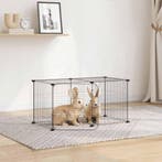 vidaXL Huisdierenkooi met deur 8 panelen 35x35 cm staal, Verzenden, Nieuw