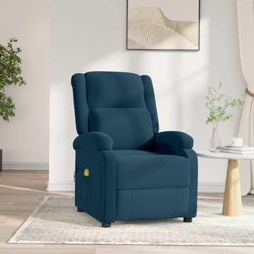 vidaXL Massagestoel elektrisch verstelbaar fluweel blauw, Verzenden, Nieuw