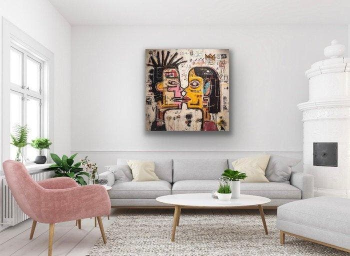 Eric Brumette - KISS ME LIKE BASQUIAT 55 - Toile L - LIMITED, Antiek en Kunst, Kunst | Designobjecten