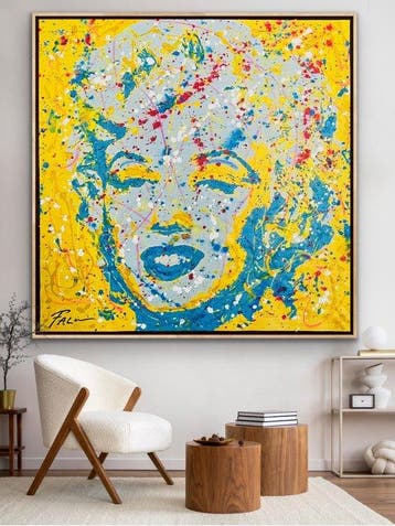 Joaquim Falco - WARHOL MARILYN YELLOW BLUE GOLD XL