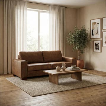 Leren bank Enjoy - 3 zits, Huis en Inrichting, Nieuw, Ophalen of Verzenden, Modern, 200 tot 250 cm