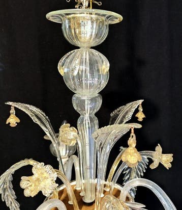 Lustre - Verre de Murano avec des inclusions en or zecchino.