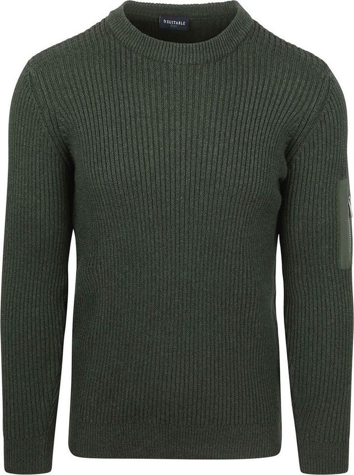 Suitable Mou Trui Donkergroen maat Maat 52/54 (L) Heren, Kleding | Heren, Truien en Vesten, Nieuw, Maat 52/54 (L), Verzenden