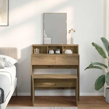 vidaXL Kaptafelkruk 70x35x45 cm bewerkt hout artisanaal, Maison & Meubles, Tabourets, Verzenden
