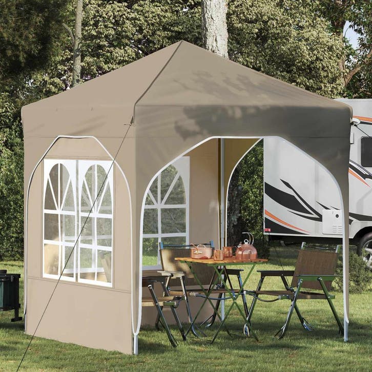 vidaXL Pop-up Feesttent 192 x 192 x 245 cm Crèmekleurig, Jardin & Terrasse, Tonnelles, Envoi