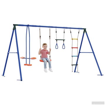 vidaXL Buiten Schommelset Meerkleurig Staal en PE, Kinderen en Baby's, Verzenden, Nieuw