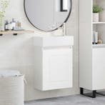 vidaXL Badkamermeubel met kraan Wit 45,5 x 22,5 x 84 cm, Verzenden, Nieuw