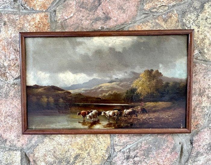 George Shalders (1826-1873) - Paesaggio, Antiquités & Art, Art | Peinture | Classique