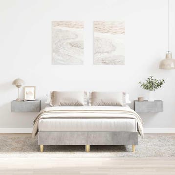 vidaXL Bedframe zonder matras 120x200 cm spaanplaat beton, Verzenden