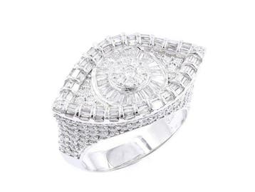 Ring - 18 karaat Witgoud - 3.52ct. tw. Diamant (Natuurlijk)