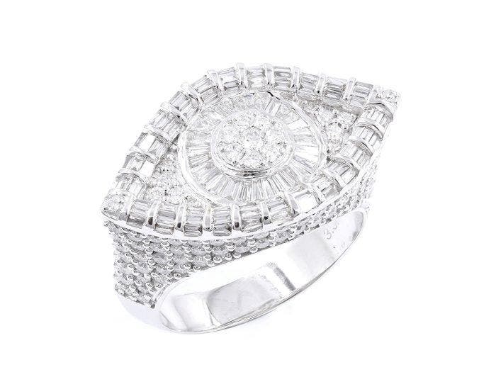 Ring - 18 karaat Witgoud - 3.52ct. tw. Diamant (Natuurlijk), Bijoux, Sacs & Beauté, Bagues
