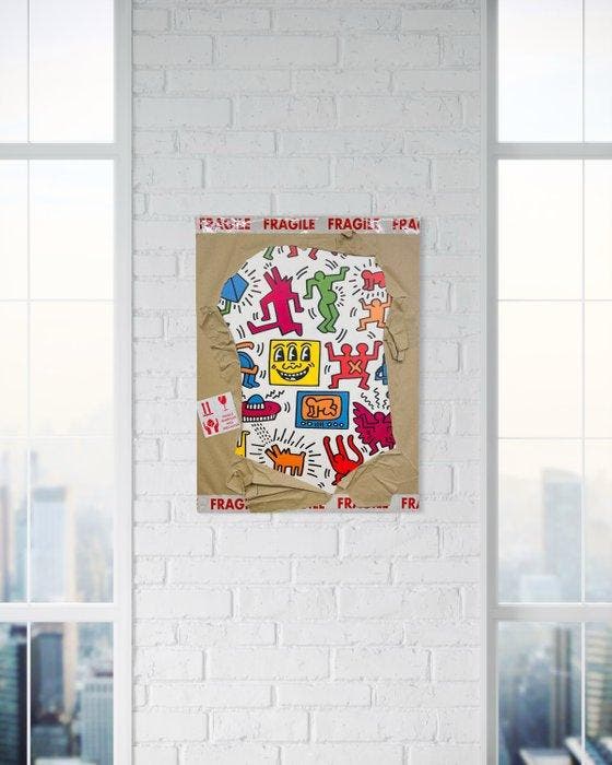 AIIROH - Escape From The Museum - Collage By Keith Haring, Antiek en Kunst, Kunst | Designobjecten