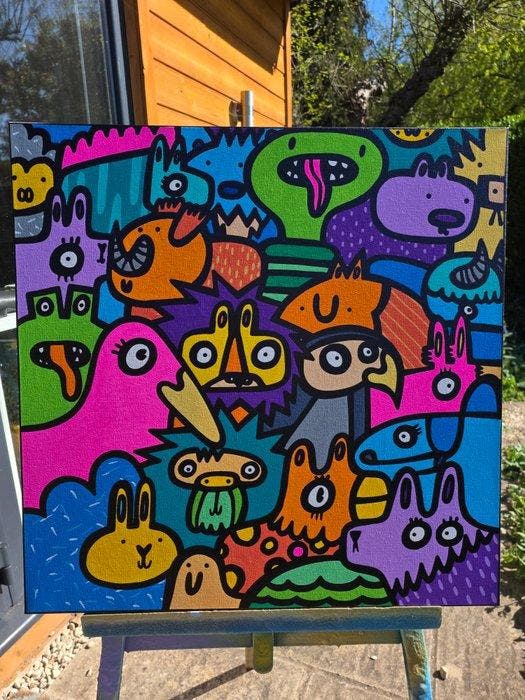 Kev Munday - Jungle Dance, Antiek en Kunst, Kunst | Schilderijen | Modern