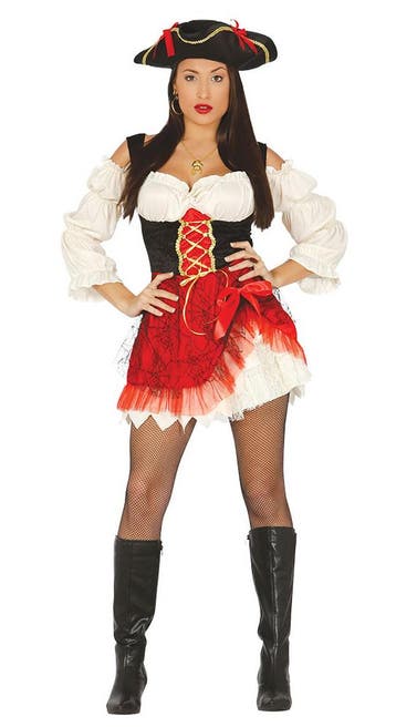 Piratenpak Dames Rood, Verzenden, Nieuw