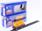 Schaal H0 Jouef 6450 SNCF Lageboordwagon met 2 Containers..., Gelijkstroom, Jouef, Wagon, Ophalen of Verzenden