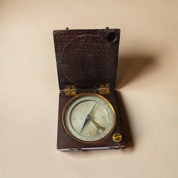 Joseph Schablass - Landmeter kompas - Hout, Messing, Glas,