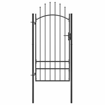 vidaXL Tuinpoort Woerden staal 1x2m zwart, Tuin en Terras, Verzenden, Nieuw